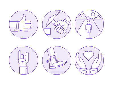 Line Icons careful good hand icons illustration job lines rock shoe