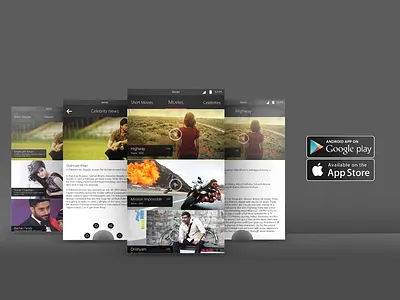 A POC for bollywood/celebrity news app. android app bollywood creative ios minimal mobile movies news ui ux