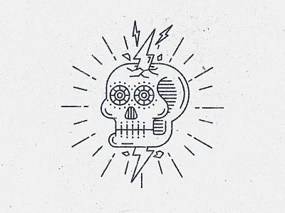 South American skull bones crack death lightning line art line style lines skull south america twitch