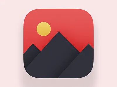 Japanese Icon for Photo Editor icon ios ipad mountains red sun