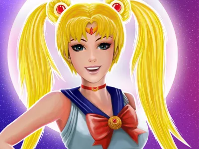 Sailor Moon anime bishoujo cute digital art digital painting illustration japan magical girl manga moon sailor moon senshi