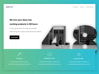 Agency 48 WIP home page ui ux