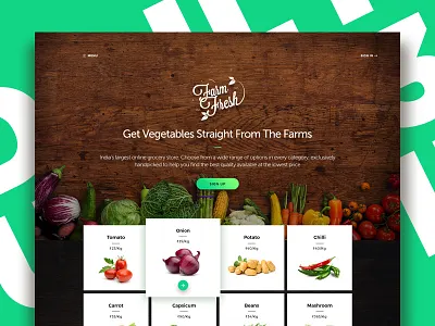 Daily UI :: 003 Landing Page 003 challenge dailyui ecommerce fresh landing minimal page ui ux vegatables website