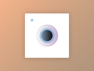 Minimal Cam cam flat gradient icon illustration minimal square white