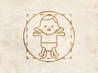 Vitruvian Baby art history baby body davinci diaper geometry illustration man