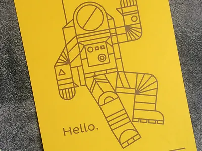 Under The Radar Poster astronaut austin event geometric illustration lecture lines poster space spaceman