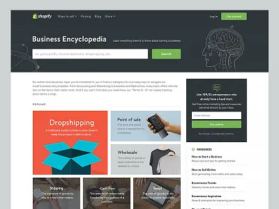Shopify Business Encyclopedia blog business content dictionary encyclopedia entrepreneur learn marketing pos search sell shopify