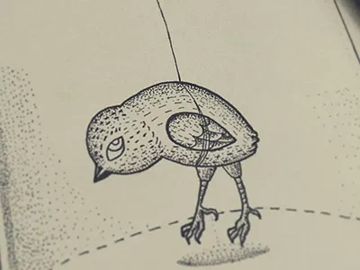 Bird in progress... black and white dotwork illustration tattoo