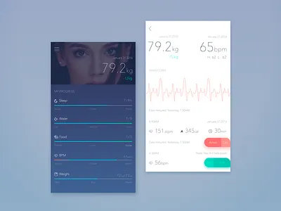 Health app concept app blue health ios mobile progress store ui ux