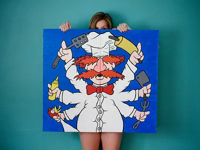 Swedish Chef Hand-painted Kitchen Doors hand painted illustration kitchen muppets recovery room tavern swedish chef