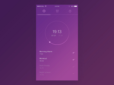 Dribbble 013 - Alarm Clock alarm clock days gradient minute time timer