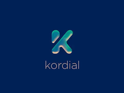 Kordial mark app logo blue brand brandmark gotham gradients identity k light logo mark yoga