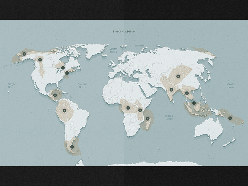 Example of World Map, Wildlife Conservation Society