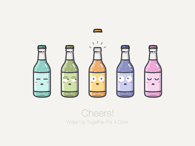 Wine cheers cute drink funny happy sleep wake up wine