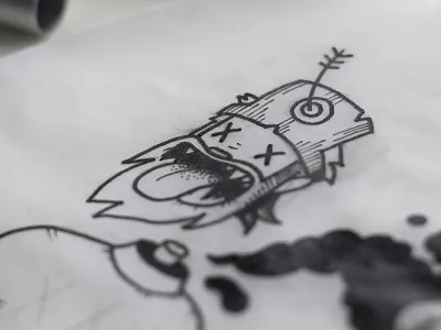 Meat, please) bw doodle dotwork drunk illustration linework meat pen sketch