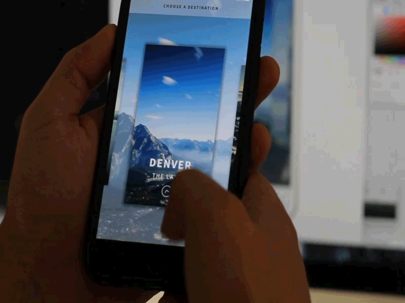 Travel App - Choose Destination app choose destination framerjs mountain travel ui ux