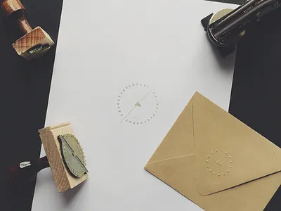 Stamp & Emboss badge emboss envelope handmade lockup lumi minimal mountain stamp stationary texture