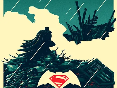 Batman V Superman batman dc movie poster print superman wayne