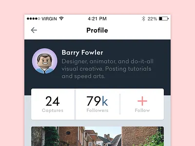 User Profile Concept app blue clean flat ios iphone pink profile red sharp user profile