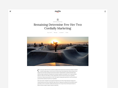 Amélie - Single blog post agency article blog post blogger clean designers elegant minimalist multipurpose psd theme typography