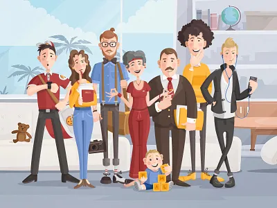 The Fine Clan 2d character family gartman untime vector