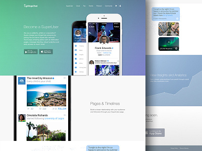 KingsChat Landing Page chart delicate feature gradient landing message messenger mockup page