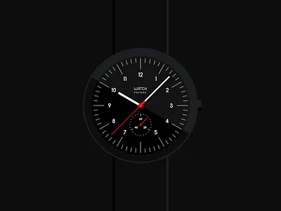 Segondo chronograph black chronograph clock concept flat mockup time timepiece watch wristwatch
