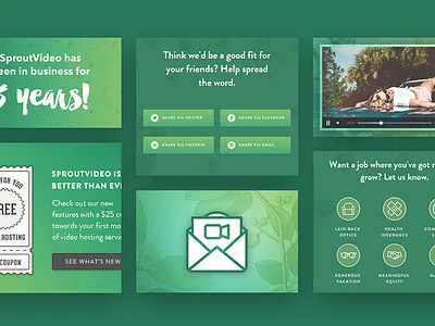 SproutVideo Jobs Page and Blog Redesign Case Study blog gradients icons jobs marketing plants responsive