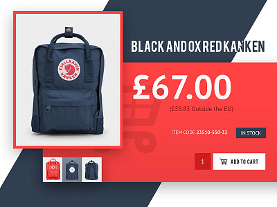 Product Cart bag cart e commerce product red ui ux