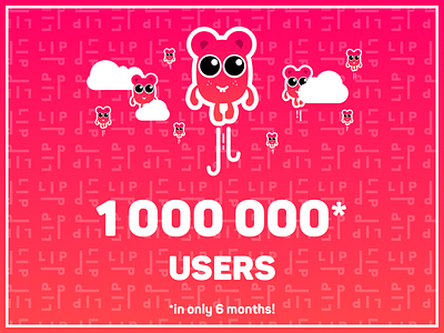 One Million LiPP users ! app chipmunk cloud gradiant lipp million pink ui