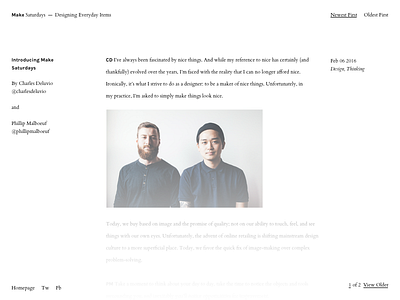 Make Saturdays Blog blog design make saturdays makers minimal serif