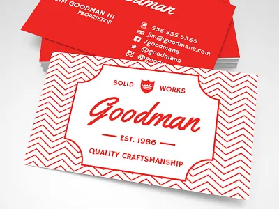 Goodman Template business card geometric graphic retro shapes square template