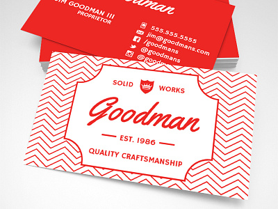 Goodman Template business card geometric graphic retro shapes square template
