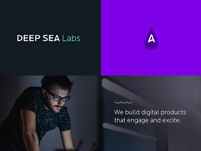 Deep Sea Logotype branding custom identity logotype modern nautical sans serif style tile water wave