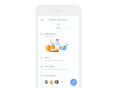 Event Activity Timeline activity app breakfast drink event friends ios menu timeline