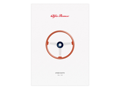 Alfa Romeo Spider Duetto Wheel Poster alfa duetto minimal poster romeo spider steering steeringwheel wheel