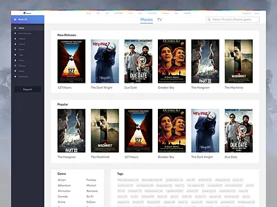 Brute DC download interface movie p2p sharing tv series ui ux website