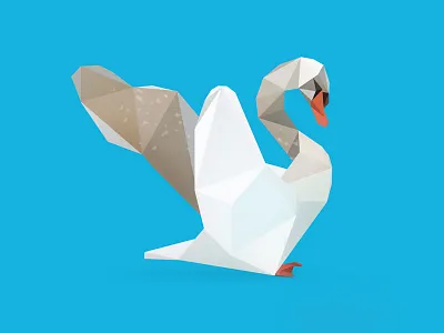 Swan. animal animals bird birds cute animals low poly low polygon photoshop photoshop cc swan vector vector art