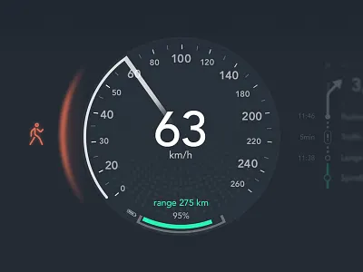 Automotive UI automotive car circle concept graph ui