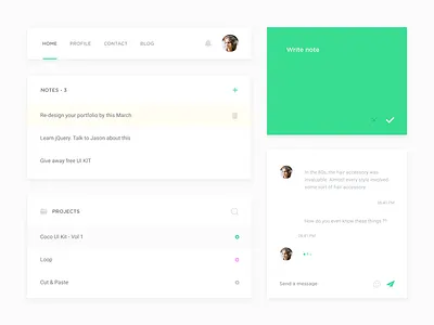 Coco UI Kit - Freebie Vol 1 designer elements free freebie green kit lite minimal psd subtle ui uikit