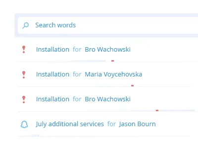 Task List error flow list percentage process search task