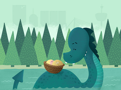 birth announcement baby card lochness monster nessie rotterdam