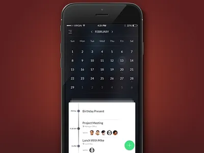 Calendar calendar day event ios list planner task ui ux