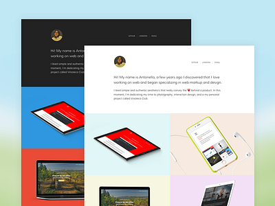 Antonella - Portfolio devices frontend grid landing personal portfolio site theme web