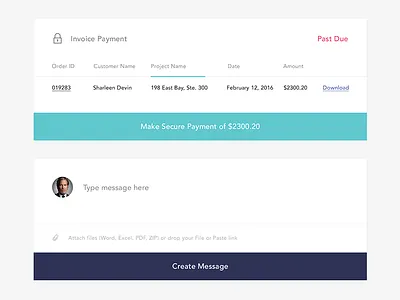 Invoice & Discussion admin avenir clean communication dashboard minimal payments portal social network ui urban electric ux