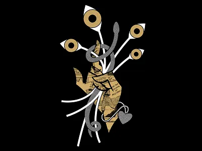 My Off-Key Valentine eyes flowers hand heart poster snake standard deluxe valentine