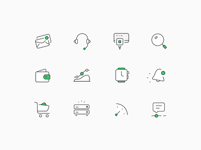 Analyticons apple watch business dashboard email iconography icons liney search tech startup