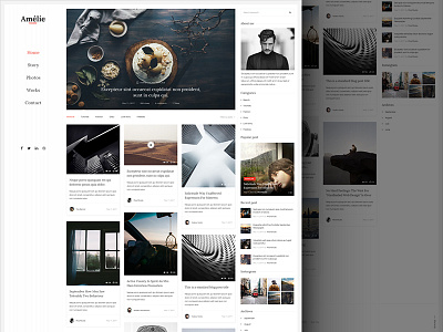 Homepage concept for Bloggers article blog blogger clean designers elegant minimalist multipurpose psd theme typography ui kit web ui