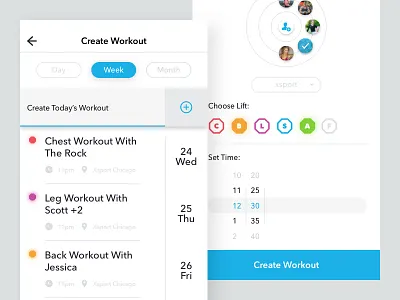 Create Workout Screens 2016 fitness flat ios iphone6 sketch sketch3 ui ux