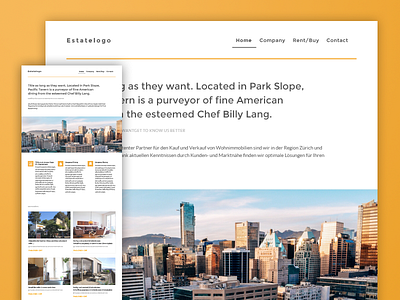 Real estate template design flat modern real estate responsive template ui ux web